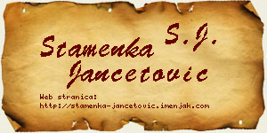 Stamenka Jančetović vizit kartica